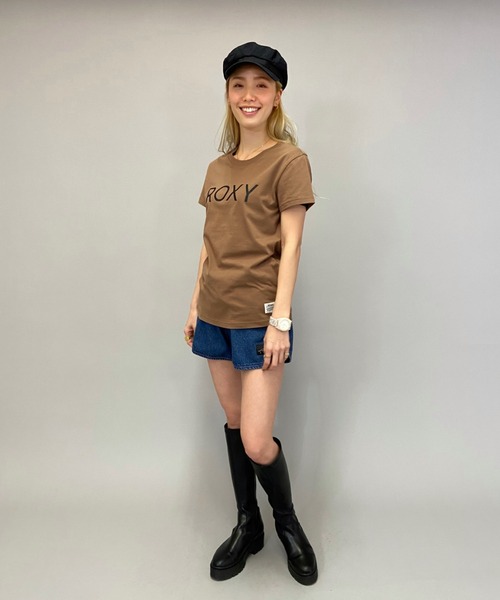 ROXY(ロキシー)の「ROXY/ロキシー ロゴ無地Tシャツ RST211071(Tシャツ/カットソー・レディース・ブラック/ブラウン/ホワイト・S/L/M)」の9枚目の写真