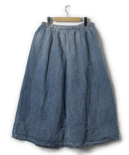 AHCAHCUM.muchacha（アチャチュムムチャチャ）の「デニムロングスカート（デニムスカート・レディース・ネイビー・-）」の2枚目の写真