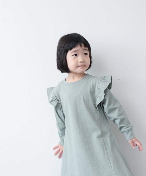 LOWRYS FARM（ローリーズファーム）の「カットフリルワンピース　932868（ワンピース・キッズ・ブラック/オフホワイト/グリーン・110/120/130）」の4枚目の写真