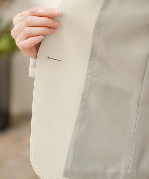 PourVous（プールヴー）の「セットアップパンツフォーマルハイウエスト喪服＆卒業式ノーカラージャケット多機能セレモニースーツ 七五三 ママ 入園式 卒園式 母親 40代 30代 入学式 母（スーツセット・レディース・ライトグレー/ネイビー/レンガ・M/L）」の7枚目の写真