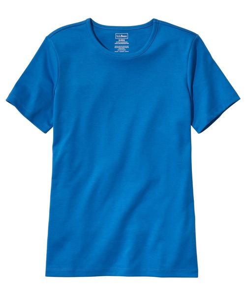 L.L.Bean(エルエルビーン)の「ピマ・コットン・ティ、半袖 クルーネック 米国フィット・レギュラー(Tシャツ/カットソー・レディース・ホワイト/ダークネイビー/ブラック/ブルー/パープル/ダークパープル・SMALL/MEDIUM/LARGE/X-SMALL)」の3枚目の写真