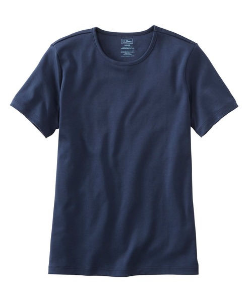 L.L.Bean(エルエルビーン)の「ピマ・コットン・ティ、半袖 クルーネック 米国フィット・レギュラー(Tシャツ/カットソー・レディース・ホワイト/ダークネイビー/ブラック/ブルー/パープル/ダークパープル・SMALL/MEDIUM/LARGE/X-SMALL)」の4枚目の写真