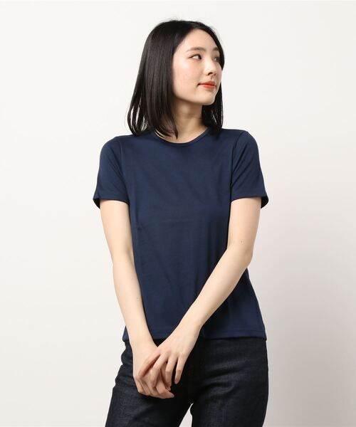 L.L.Bean(エルエルビーン)の「ピマ・コットン・ティ、半袖 クルーネック 米国フィット・レギュラー(Tシャツ/カットソー・レディース・ホワイト/ダークネイビー/ブラック/ブルー/パープル/ダークパープル・SMALL/MEDIUM/LARGE/X-SMALL)」の9枚目の写真