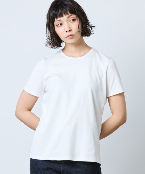 L.L.Bean(エルエルビーン)の「ピマ・コットン・ティ、半袖 クルーネック 米国フィット・レギュラー(Tシャツ/カットソー・レディース・ホワイト/ダークネイビー/ブラック/ブルー/パープル/ダークパープル・SMALL/MEDIUM/LARGE/X-SMALL)」の12枚目の写真