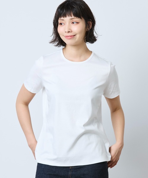 L.L.Bean(エルエルビーン)の「ピマ・コットン・ティ、半袖 クルーネック 米国フィット・レギュラー(Tシャツ/カットソー・レディース・ホワイト/ダークネイビー/ブラック/ブルー/パープル/ダークパープル・SMALL/MEDIUM/LARGE/X-SMALL)」の14枚目の写真