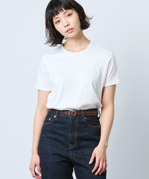 L.L.Bean(エルエルビーン)の「ピマ・コットン・ティ、半袖 クルーネック 米国フィット・レギュラー(Tシャツ/カットソー・レディース・ホワイト/ダークネイビー/ブラック/ブルー/パープル/ダークパープル・SMALL/MEDIUM/LARGE/X-SMALL)」の19枚目の写真