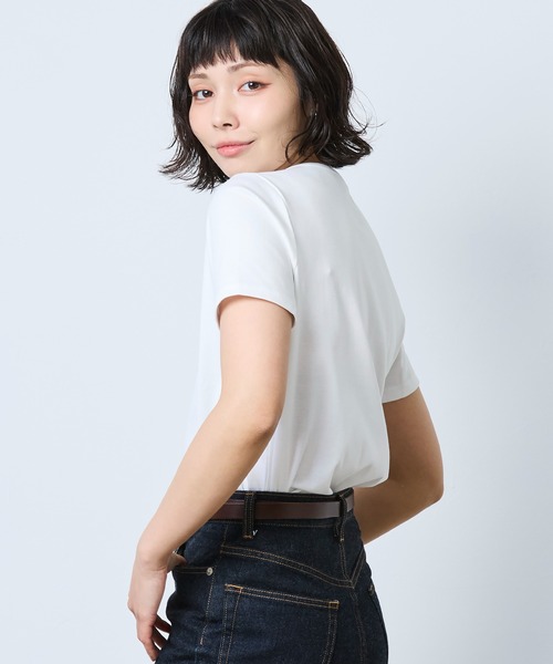 L.L.Bean(エルエルビーン)の「ピマ・コットン・ティ、半袖 クルーネック 米国フィット・レギュラー(Tシャツ/カットソー・レディース・ホワイト/ダークネイビー/ブラック/ブルー/パープル/ダークパープル・SMALL/MEDIUM/LARGE/X-SMALL)」の20枚目の写真