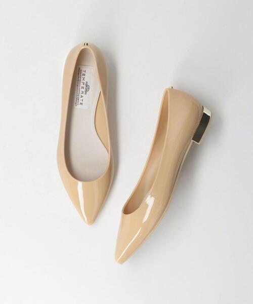 TEMPERATE（テンパレイト）の「＜TEMPERATE＞ポインテッド メタルヒール レインパンプス（レインシューズ・レディース・ブラック/ベージュ・38/39/36/37）」の8枚目の写真