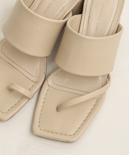 CAPRICIEUX LE'MAGE（カプリシューレマージュ）の「アシメ丸ヒールサンダル（サンダル・レディース・ブラック/ライトベージュ・38/37）」の11枚目の写真