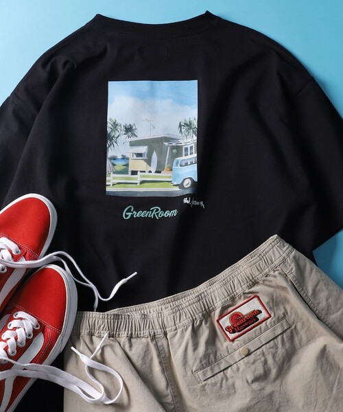 FREAK'S STORE（フリークスストア）の「WEB限定 GREENROOM×FREAK'S STORE/グリーンルーム 別注 PAUL HARBOUR バックプリントTシャツ（Tシャツ/カットソー・メンズ・ブラック/サックスブルー/ホワイト/ベージュ・MEDIUM/SMALL/LARGE）」の3枚目の写真
