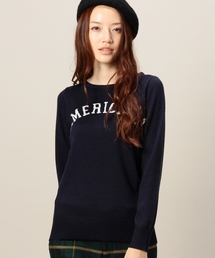 BEAUTY&YOUTH UNITED ARROWS | BY AMERICANA インターシャ ロゴニットプルオーバー(ニット/セーター)