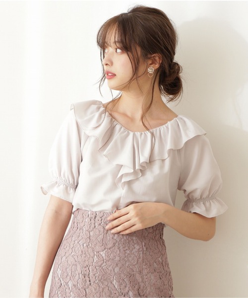 PROPORTION BODY DRESSING(プロポーションボディドレッシング)の「ラッフルブラウス / 1211110510(シャツ/ブラウス・レディース・グレー/ブルー系その他・FREE)」の2枚目の写真