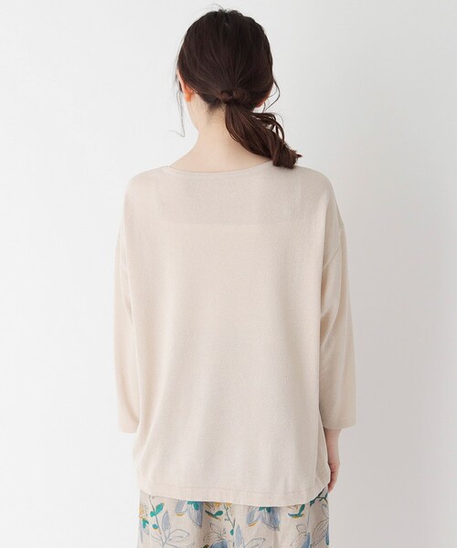 smart pink(スマートピンク)の「◆【手洗い可】フラワープリント切り替えプルオーバー(ニット/セーター・レディース・ベージュ系その他3/ライトグリーン系・88)」の8枚目の写真