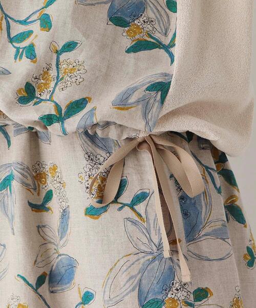 smart pink(スマートピンク)の「◆【手洗い可】フラワープリント切り替えプルオーバー(ニット/セーター・レディース・ベージュ系その他3/ライトグリーン系・88)」の10枚目の写真