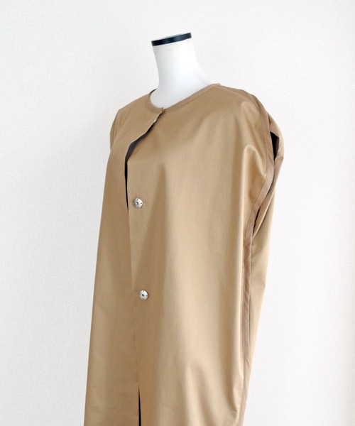Marient（マリエント）の「コットンパイピングトレンチジレ（ベスト・レディース・ベージュ/モカ・FREE）」の4枚目の写真