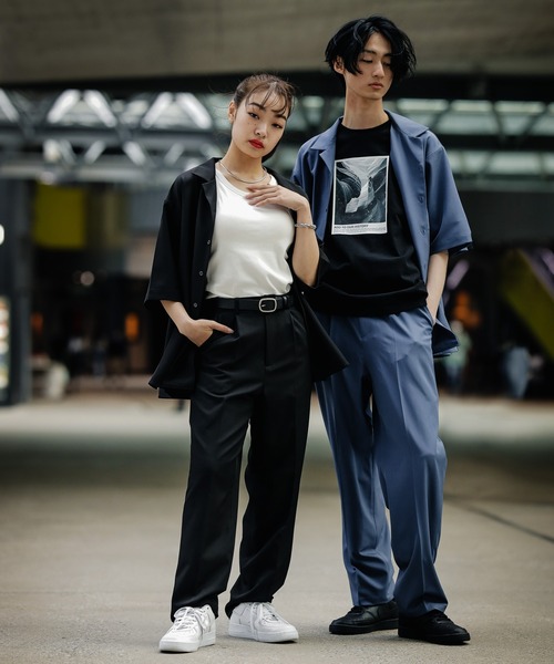 PBLIM（ページボーイリム）の「【PAGEBOYLIM】テーパードスラックス（スラックス・レディース・ブラック/サックスブルー・MEDIUM/LARGE）」の4枚目の写真