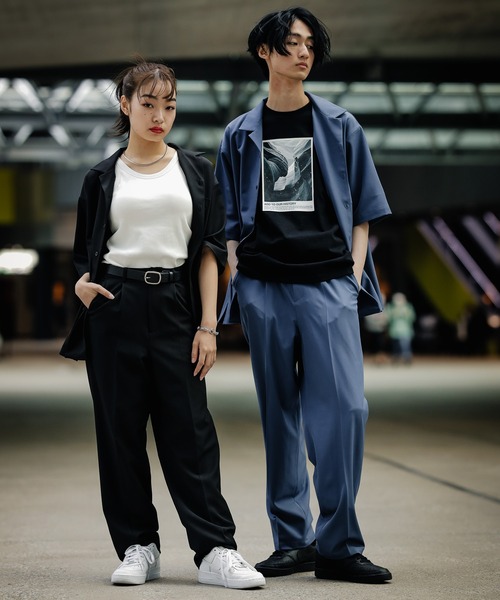 PBLIM（ページボーイリム）の「【PAGEBOYLIM】テーパードスラックス（スラックス・レディース・ブラック/サックスブルー・MEDIUM/LARGE）」の3枚目の写真