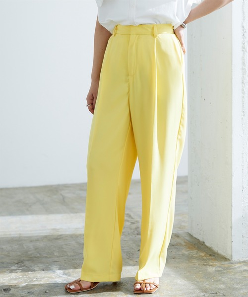 titivate（ティティベイト）の「ｾﾝﾀｰﾌﾟﾚｽｼﾞｮｰｾﾞｯﾄﾜｲﾄﾞﾊﾟﾝﾂ（その他パンツ・レディース・イエロー/ライトグリーン/ラベンダー/ブラック・S/M/L）」の17枚目の写真