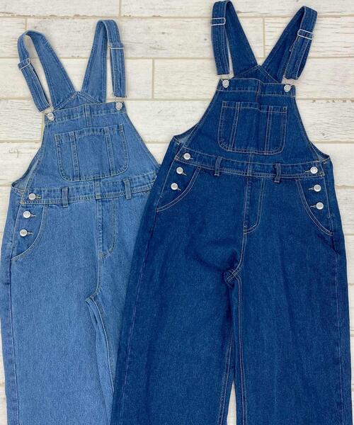 INGNI（イング）の「デニムオーバーオール（サロペット/オーバーオール・レディース・ブルー系その他3/ブラック/アイボリー/ブルー系その他・M）」の4枚目の写真