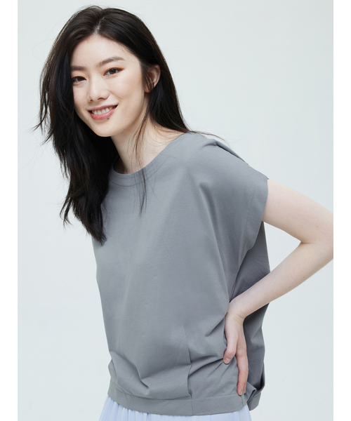 GAP(ギャップ)の「カジュアル ルーズフィット ドロップショルダー トップス(Tシャツ/カットソー・レディース・ブラック/ミント/その他/グレー・XXS/L/M/S/XL/XS)」の22枚目の写真