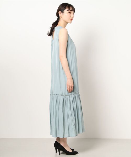Prima Scherrer（プリマシェレル）の「ワンピース パウダーサテン ギャザーデザイン Prima Scherrer（ワンピース・レディース・ミント/ドット/グレイッシュベージュ・F）」の8枚目の写真