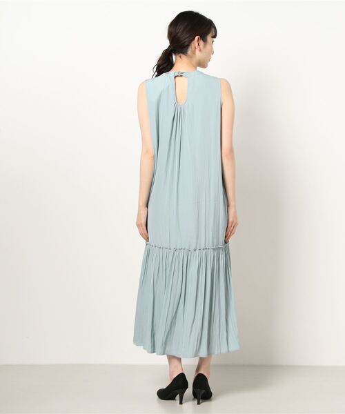 Prima Scherrer（プリマシェレル）の「ワンピース パウダーサテン ギャザーデザイン Prima Scherrer（ワンピース・レディース・ミント/ドット/グレイッシュベージュ・F）」の9枚目の写真