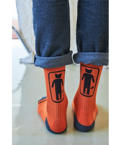 AlexanderLeeChang（アレキサンダーリーチャン）の「AlexanderLeeChang/アレキサンダーリーチャン NYANCOFFEE SOCKS 靴下（ソックス/靴下・メンズ・ホワイト/ブラウン/オレンジ・ONE SIZE）」の3枚目の写真
