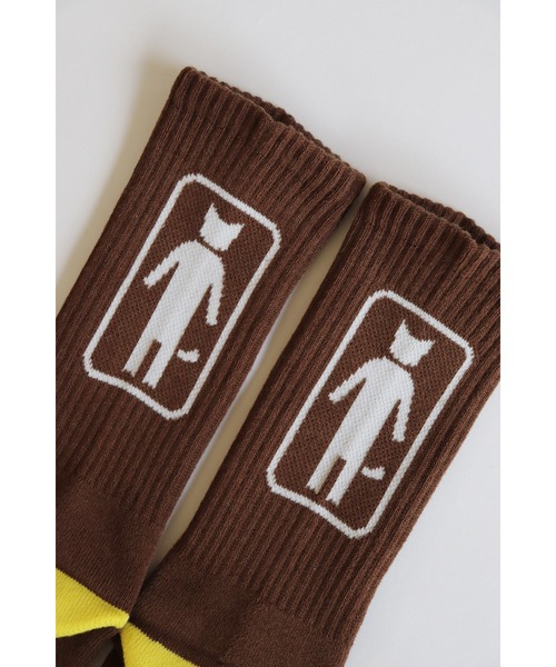 AlexanderLeeChang（アレキサンダーリーチャン）の「AlexanderLeeChang/アレキサンダーリーチャン NYANCOFFEE SOCKS 靴下（ソックス/靴下・メンズ・ホワイト/ブラウン/オレンジ・ONE SIZE）」の5枚目の写真