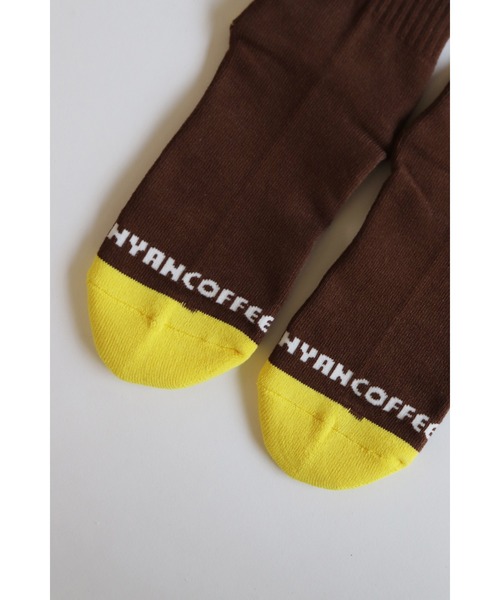 AlexanderLeeChang（アレキサンダーリーチャン）の「AlexanderLeeChang/アレキサンダーリーチャン NYANCOFFEE SOCKS 靴下（ソックス/靴下・メンズ・ホワイト/ブラウン/オレンジ・ONE SIZE）」の6枚目の写真