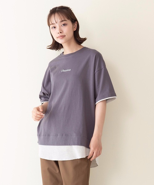 CONVERSE(コンバース)の「【CONVERSE/コンバース】スソワッフルキリカエバックプリントTシャツ(Tシャツ/カットソー・レディース・ライトブルー/ライトグリーン/スミクロ・LARGE/MEDIUM)」の2枚目の写真