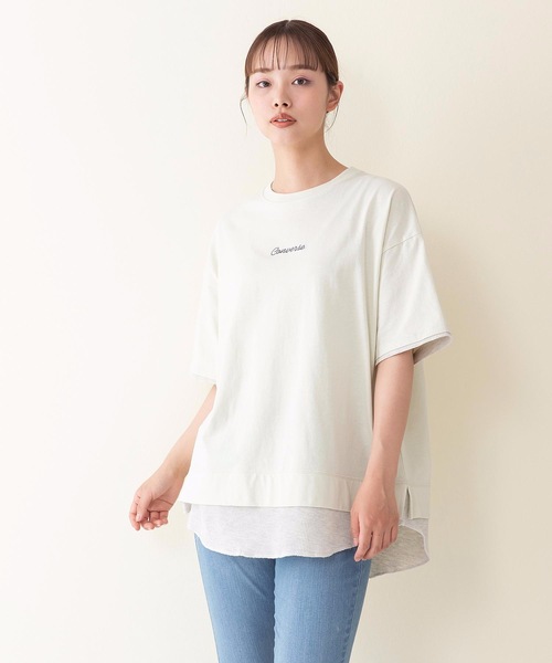 CONVERSE(コンバース)の「【CONVERSE/コンバース】スソワッフルキリカエバックプリントTシャツ(Tシャツ/カットソー・レディース・ライトブルー/ライトグリーン/スミクロ・LARGE/MEDIUM)」の1枚目の写真