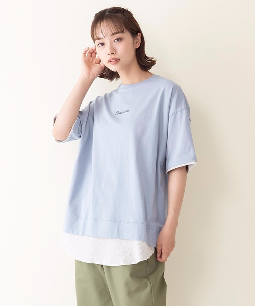 CONVERSE(コンバース)の「【CONVERSE/コンバース】スソワッフルキリカエバックプリントTシャツ(Tシャツ/カットソー・レディース・ライトブルー/ライトグリーン/スミクロ・LARGE/MEDIUM)」の3枚目の写真