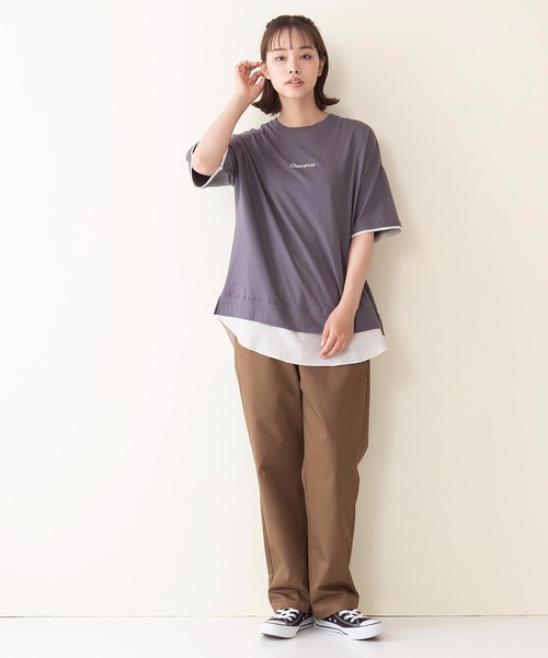 CONVERSE(コンバース)の「【CONVERSE/コンバース】スソワッフルキリカエバックプリントTシャツ(Tシャツ/カットソー・レディース・ライトブルー/ライトグリーン/スミクロ・LARGE/MEDIUM)」の16枚目の写真
