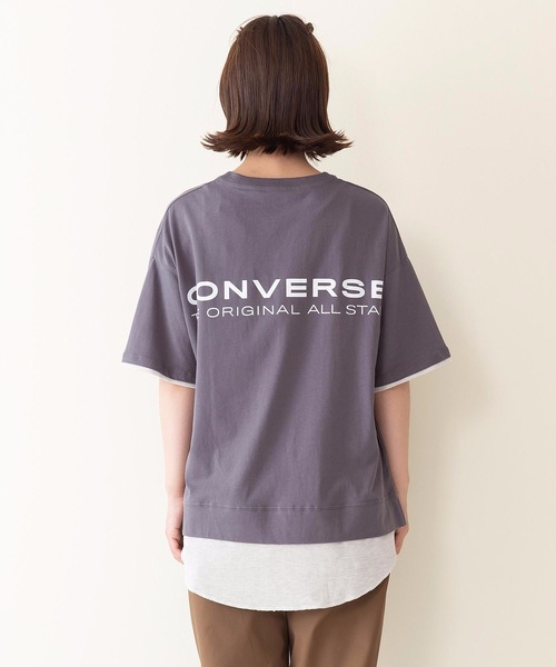 CONVERSE(コンバース)の「【CONVERSE/コンバース】スソワッフルキリカエバックプリントTシャツ(Tシャツ/カットソー・レディース・ライトブルー/ライトグリーン/スミクロ・LARGE/MEDIUM)」の21枚目の写真