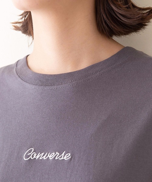 CONVERSE(コンバース)の「【CONVERSE/コンバース】スソワッフルキリカエバックプリントTシャツ(Tシャツ/カットソー・レディース・ライトブルー/ライトグリーン/スミクロ・LARGE/MEDIUM)」の7枚目の写真