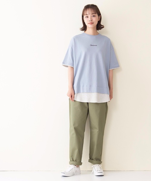 CONVERSE(コンバース)の「【CONVERSE/コンバース】スソワッフルキリカエバックプリントTシャツ(Tシャツ/カットソー・レディース・ライトブルー/ライトグリーン/スミクロ・LARGE/MEDIUM)」の12枚目の写真