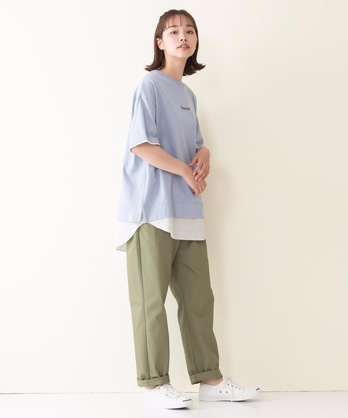 CONVERSE(コンバース)の「【CONVERSE/コンバース】スソワッフルキリカエバックプリントTシャツ(Tシャツ/カットソー・レディース・ライトブルー/ライトグリーン/スミクロ・LARGE/MEDIUM)」の11枚目の写真