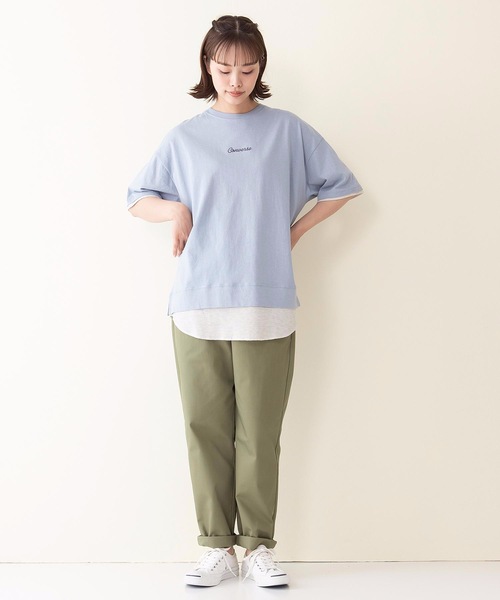 CONVERSE(コンバース)の「【CONVERSE/コンバース】スソワッフルキリカエバックプリントTシャツ(Tシャツ/カットソー・レディース・ライトブルー/ライトグリーン/スミクロ・LARGE/MEDIUM)」の10枚目の写真