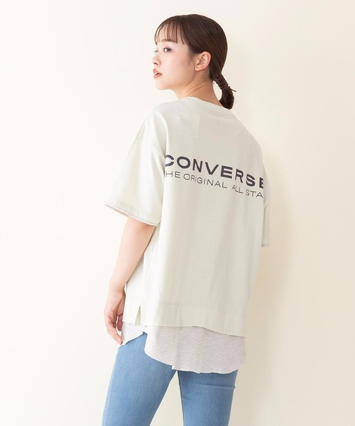 CONVERSE(コンバース)の「【CONVERSE/コンバース】スソワッフルキリカエバックプリントTシャツ(Tシャツ/カットソー・レディース・ライトブルー/ライトグリーン/スミクロ・LARGE/MEDIUM)」の13枚目の写真