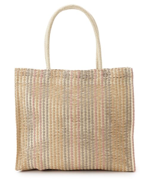 SHOO・LA・RUE（シューラルー）の「◆ペーパースクエアストライプトート（トートバッグ・レディース・オレンジ系その他4/ライトグリーン系2/ピンク系7・00）」の4枚目の写真