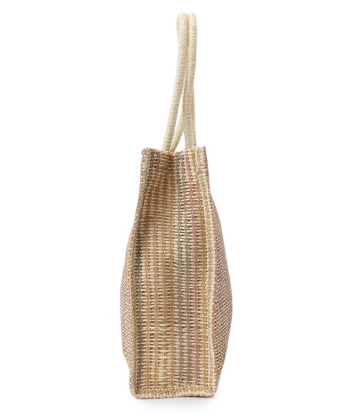 SHOO・LA・RUE（シューラルー）の「◆ペーパースクエアストライプトート（トートバッグ・レディース・オレンジ系その他4/ライトグリーン系2/ピンク系7・00）」の5枚目の写真