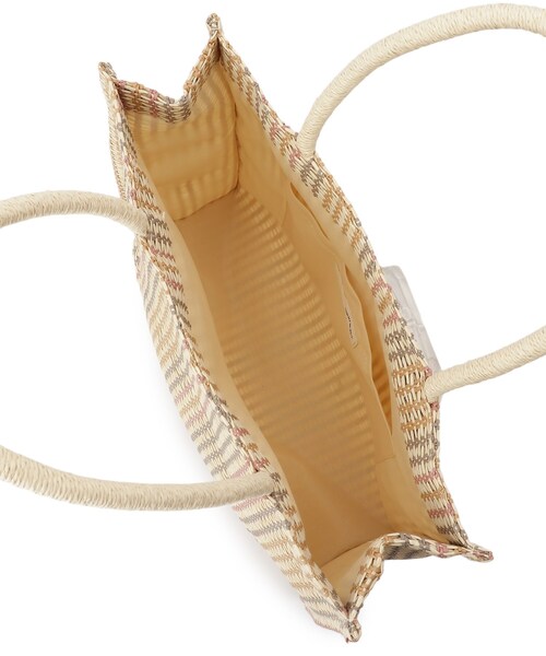 SHOO・LA・RUE（シューラルー）の「◆ペーパースクエアストライプトート（トートバッグ・レディース・オレンジ系その他4/ライトグリーン系2/ピンク系7・00）」の7枚目の写真