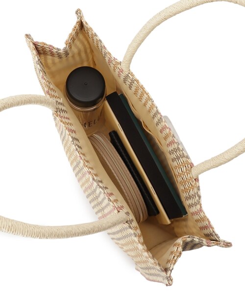 SHOO・LA・RUE（シューラルー）の「◆ペーパースクエアストライプトート（トートバッグ・レディース・オレンジ系その他4/ライトグリーン系2/ピンク系7・00）」の8枚目の写真