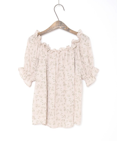 Crisp yours(クリスプユアーズ)の「【WEB限定】フラワーフリルパフブラウス(シャツ/ブラウス・レディース・アイボリー/ピンクベージュ・FREE)」の8枚目の写真