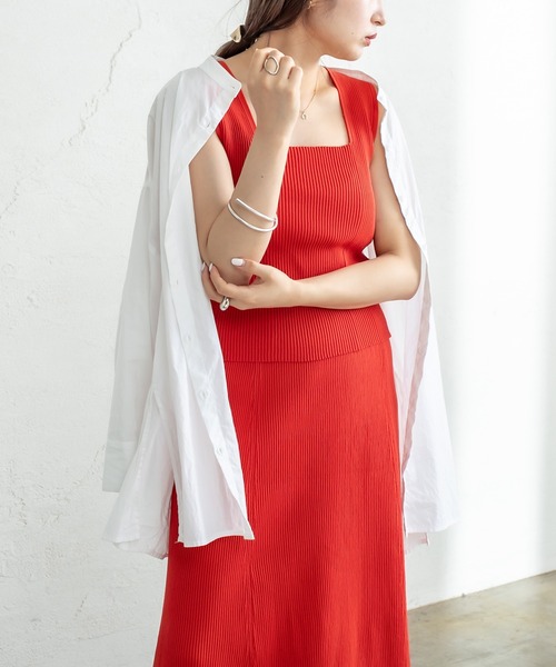 mystic（ミスティック）の「リブニットフレアスカート（スカート・レディース・アイボリー/ブラック/イエロー/ピンク/オレンジ・1/2）」の18枚目の写真