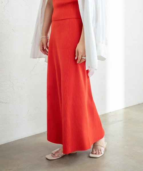 mystic（ミスティック）の「リブニットフレアスカート（スカート・レディース・アイボリー/ブラック/イエロー/ピンク/オレンジ・1/2）」の20枚目の写真