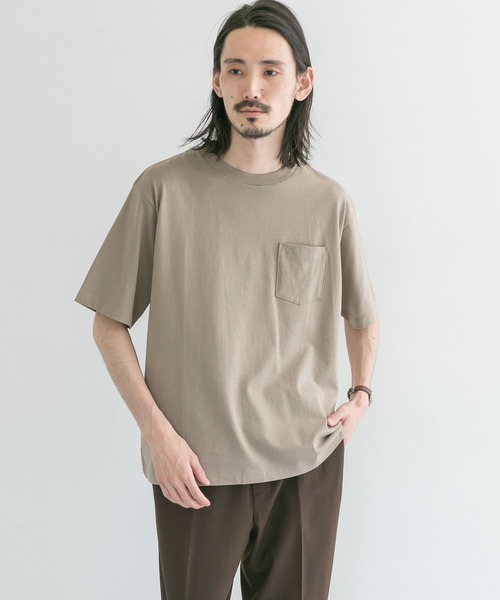 URBAN RESEARCH（アーバンリサーチ）の「コットン/ナイロンポケットTシャツ（Tシャツ/カットソー・メンズ・ホワイト/オリーブ/ベージュ系その他/スミクロ・MEDIUM/LARGE）」の4枚目の写真