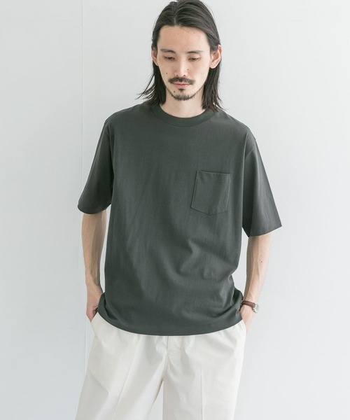 URBAN RESEARCH（アーバンリサーチ）の「コットン/ナイロンポケットTシャツ（Tシャツ/カットソー・メンズ・ホワイト/オリーブ/ベージュ系その他/スミクロ・MEDIUM/LARGE）」の3枚目の写真