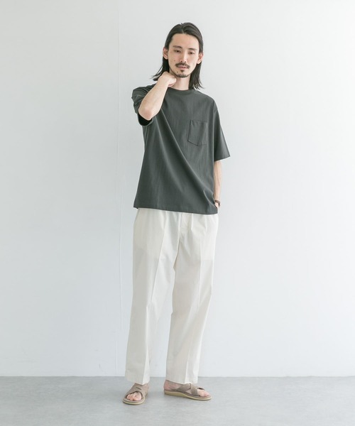 URBAN RESEARCH（アーバンリサーチ）の「コットン/ナイロンポケットTシャツ（Tシャツ/カットソー・メンズ・ホワイト/オリーブ/ベージュ系その他/スミクロ・MEDIUM/LARGE）」の7枚目の写真