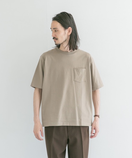 URBAN RESEARCH（アーバンリサーチ）の「コットン/ナイロンポケットTシャツ（Tシャツ/カットソー・メンズ・ホワイト/オリーブ/ベージュ系その他/スミクロ・MEDIUM/LARGE）」の9枚目の写真